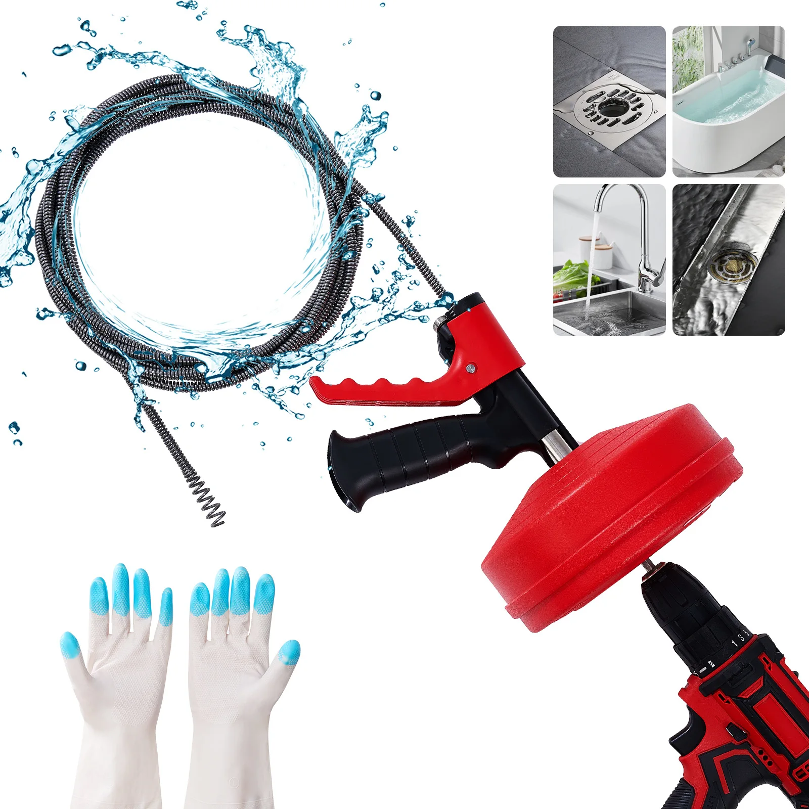 Drain Snake Flexible - Professional Drain Snake Auger Flexible Plumbing
